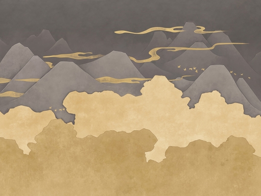 中式山水图案壁纸背景画 (27)