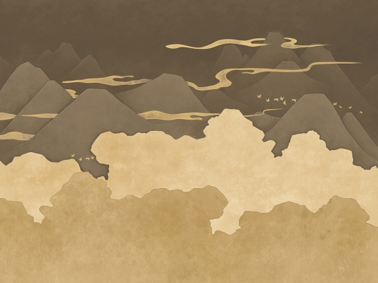 中式山水图案壁纸背景画 (29)