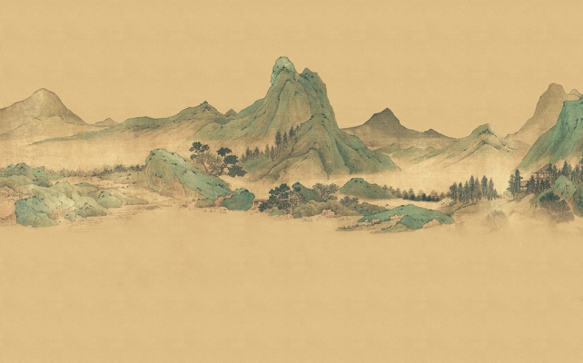 中式山水图案壁纸背景画 (31)