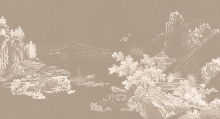 中式山水图案壁纸背景画 (33)