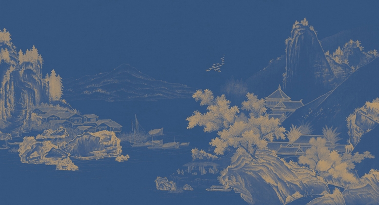 中式山水图案壁纸背景画 (34)