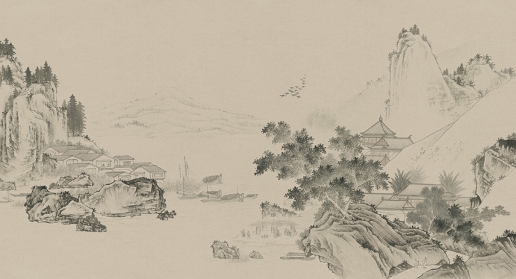 中式山水图案壁纸背景画 (35)