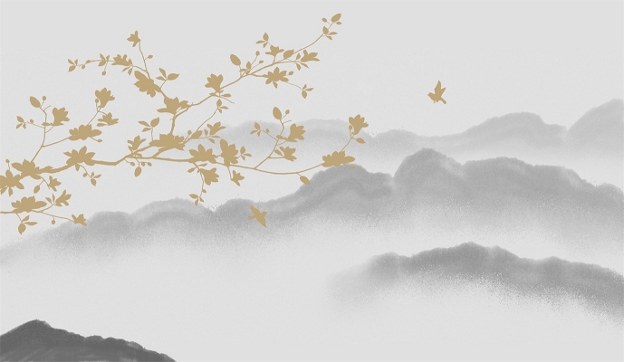 中式山水图案壁纸背景画 (37)