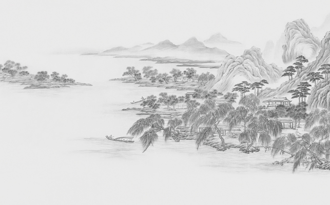 中式山水图案壁纸背景画 (39)