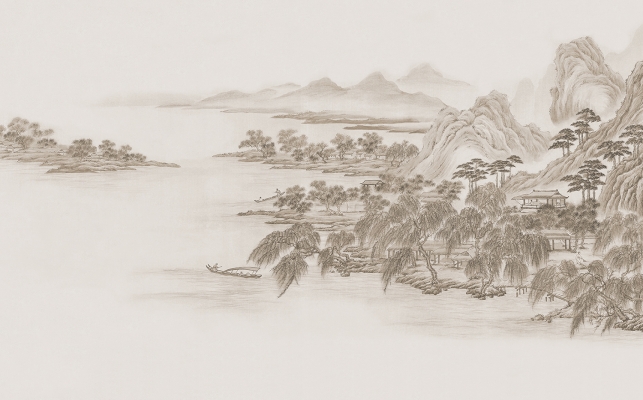 中式山水图案壁纸背景画 (40)
