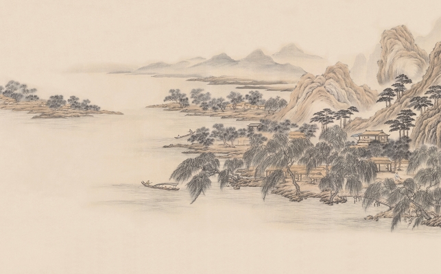 中式山水图案壁纸背景画 (41)