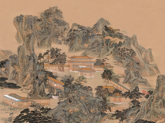 中式山水图案壁纸背景画 (46)