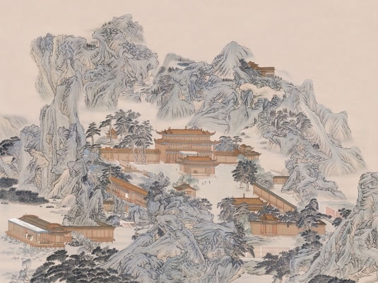 中式山水图案壁纸背景画 (48)
