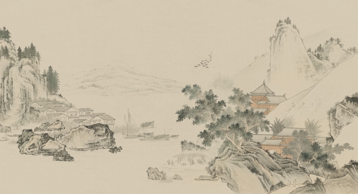 中式山水图案壁纸背景画 (59)
