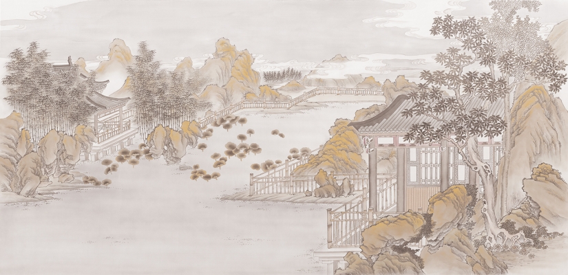 中式山水图案壁纸背景画 (64)