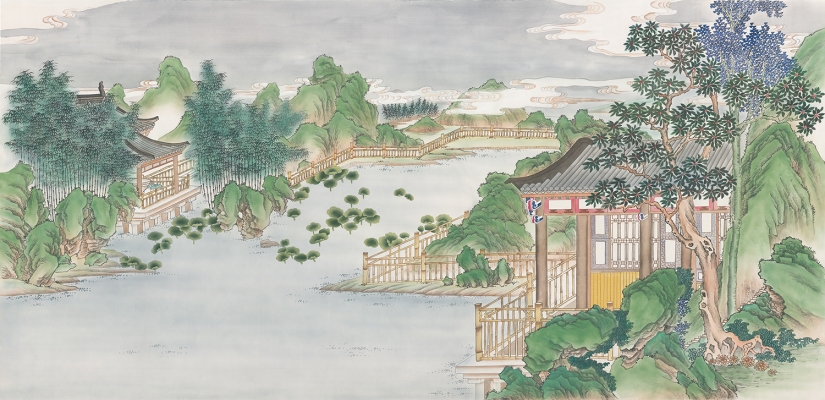 中式山水图案壁纸背景画 (65)