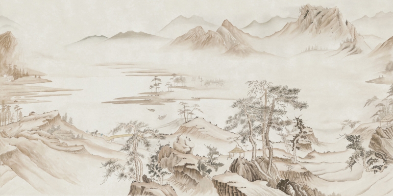 中式山水图案壁纸背景画 (68)