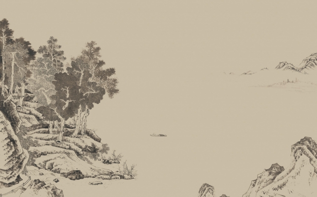 中式山水图案壁纸背景画 (77)