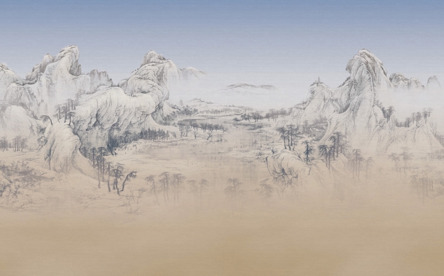中式山水图案壁纸背景画 (87)
