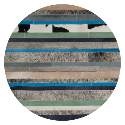 现代毛皮皮革儿童圆形地毯 (8)