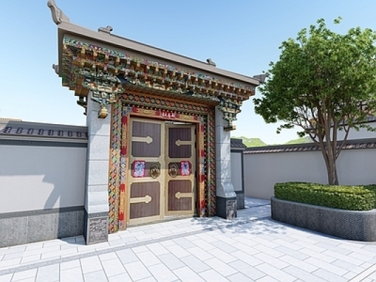 藏式庭院大门
