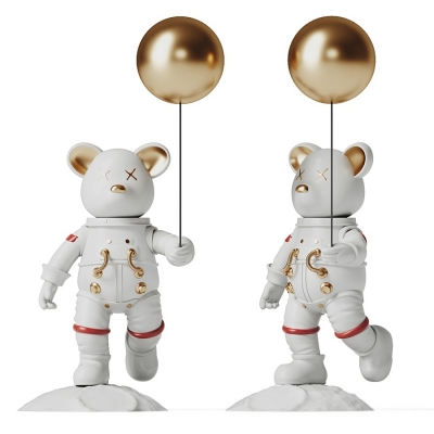 宇航员太空熊雕塑摆件