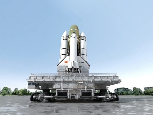 航天飞机飞船火箭发射塔3d模型下载