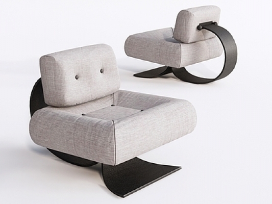 现代单人沙发SU模型