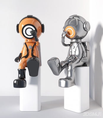 现代宇航员潮玩雕塑摆件