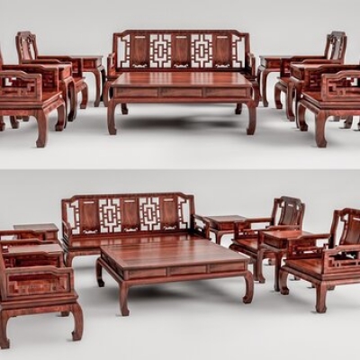 中式古典红木沙发茶几