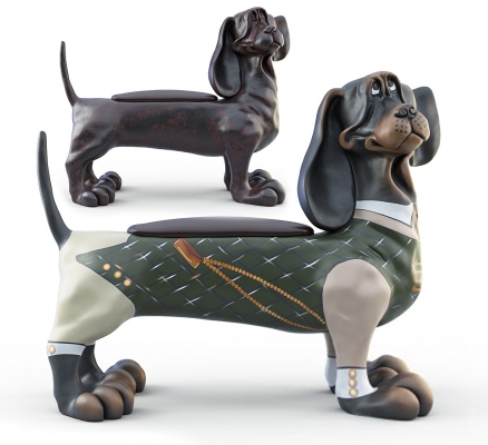 现代宠物狗雕塑