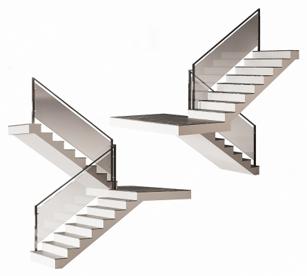 现代玻璃钢架楼梯 su模型