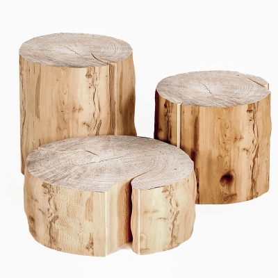 原木木桩  圆凳木墩子3d模型