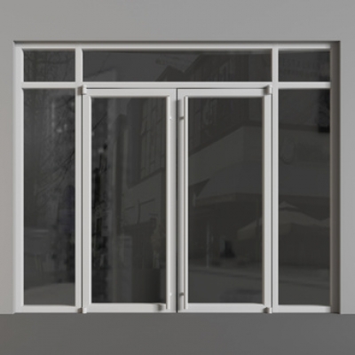 现代玻璃门su模型