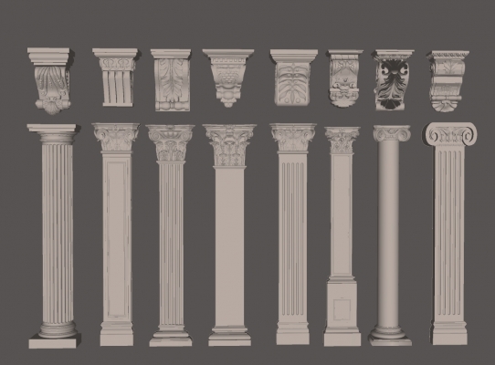 欧式柱子 罗马柱su模型