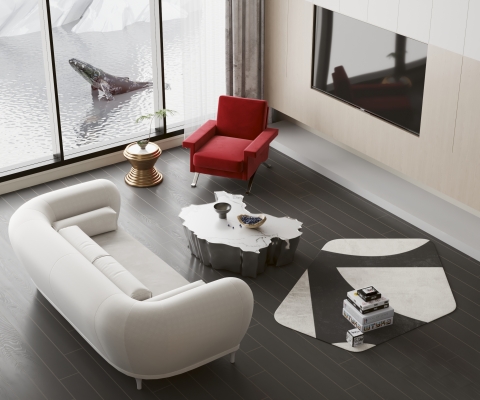 范思哲现代沙发茶几3d模型下载