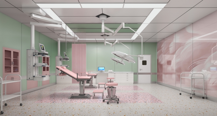 现代产房，医院手术室su模型