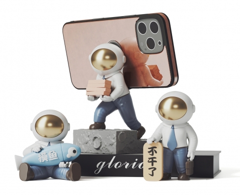宇航员雕塑 潮玩摆件手机美陈3d模型
