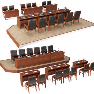 国企政府机构会议桌椅 su模型