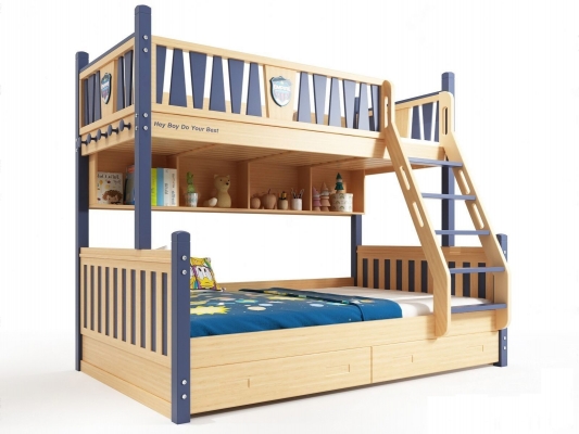 现代儿童床上下铺，3d模型