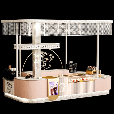 现代咖啡店操作台3D模型