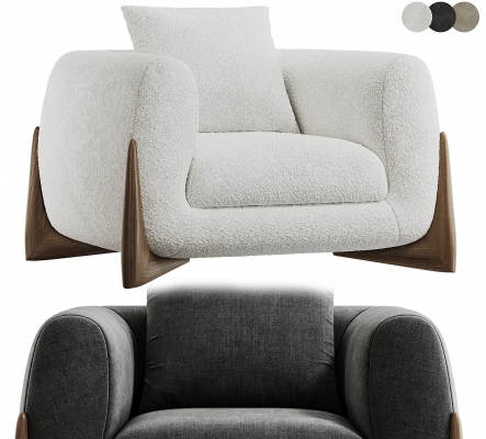 现代单人沙发休闲沙发3D模型