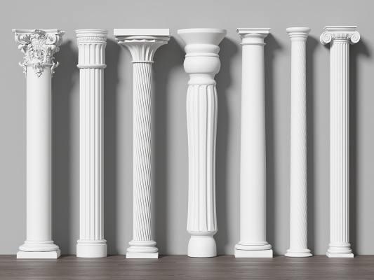 简欧欧式柱子3D模型