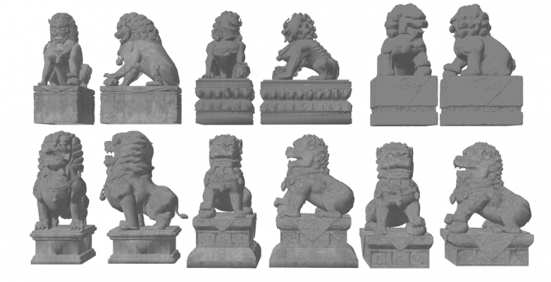 中式石狮子狮子雕塑