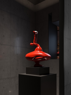 现代抽象雕塑摆台3D模型