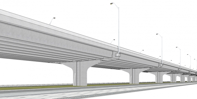 高架桥公路SU模型
