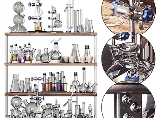 化学实验室玻璃器皿,医疗器械U模型