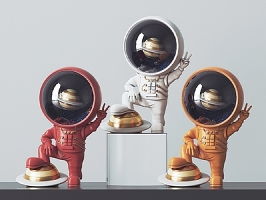  现代宇航员雕塑3d模型