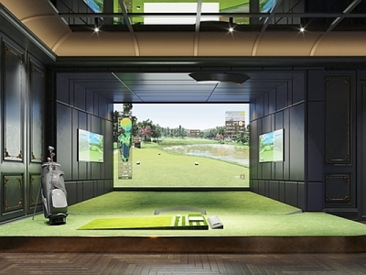  简欧室内高尔夫会所3D模型