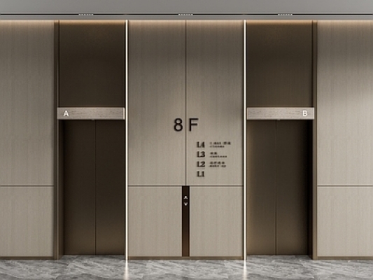 现代电梯厅SU模型