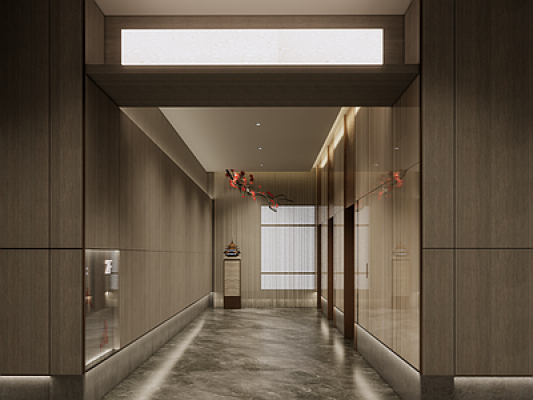 现代酒店电梯厅SU模型