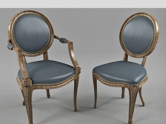  美式餐椅，椅子单人椅3D模型