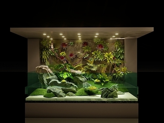 现代乌龟生态缸SU模型