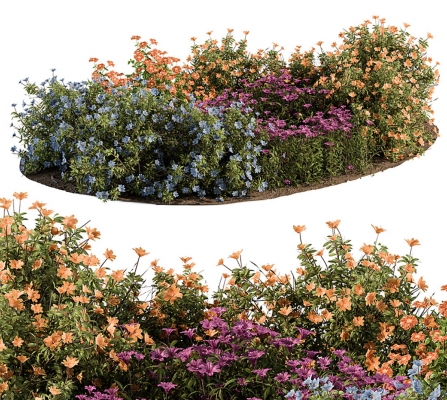  花坛，植物绿植灌木3D模型