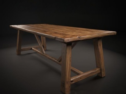  现代流行原木复古桌子国外 